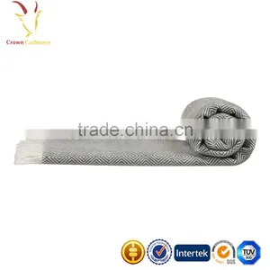 Hot Sale Wool Cashmere Blended Woven Travel Throws Blankets thumbnail-5