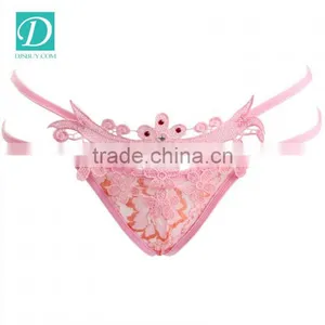Women Sexy Panties Lace Briefs Girl Lingeries Thongs G-string Flower Panties thumbnail-2