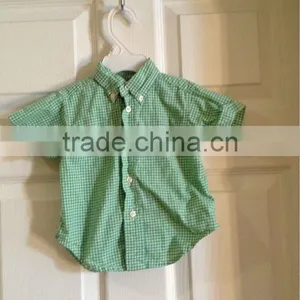 Polo Shirt Infant Green White Plaid Gentleman Clothes thumbnail-1