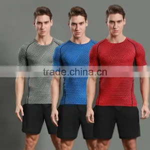 Top Quality Best Short Sleeve Plain Round Neck Fitness Athletic T-Shirts Polyester thumbnail-5