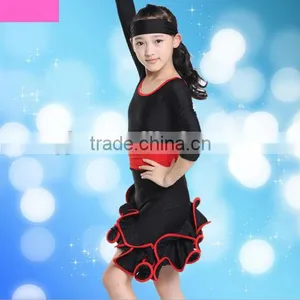 New Kid RED/Black Party Latin Salsa Dancwear Dress Girls Leotard Dancing Costume thumbnail-2