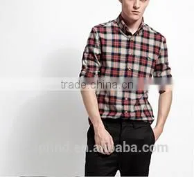 2016 New Design 100% Cotton Dress Shirt Men Causal Shirt Flannel Shirt thumbnail-1