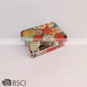 D&D Button Printed Sewing Tin Box Compartment Adjustable Jewelry Storage Box Beading Box thumbnail-1