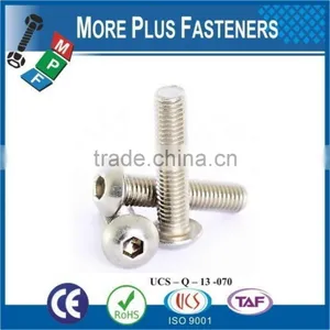 Made in Taiwan Button Head Socket Cap Screw Metric ISO 7380 Grade 10 9 Coarse Bare Steel Zinc Plated thumbnail-2