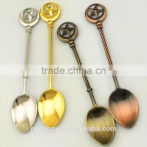 Star Handle Vintage Palm Tree Coffee Spoon /hy Zinc Alloy Creative Desserspoon and Fork /fancy Ice Cream Spoon Tableware thumbnail-1