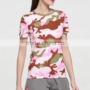 Women Running Camouflage Wear Yoga Fitness Tops thumbnail-3