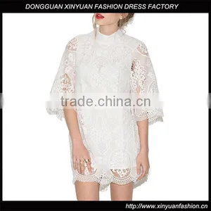 Fashion Women Elegant Crochet Ghana Lace Dress Styles Ladies Latest Sexy Evening Party Mini Dresses thumbnail-1