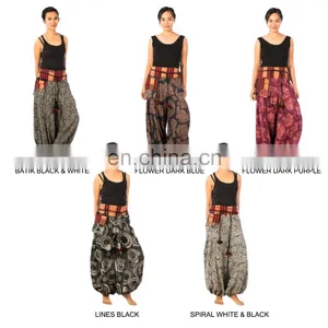 Lofbaz Women Handmade Hippie Hmong Boho Baggy Gypsy Aladdin Genie Harem Pants Trousers thumbnail-2