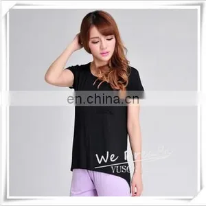 Ladies' Bamboo Pocket T-shirt Asymmetry Design Longer Back Short Front thumbnail-2