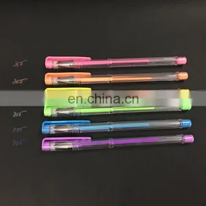 Wholesale Plastic Fluorescent Gel Ink Pen Gel Pens That Write on Black Paper thumbnail-3