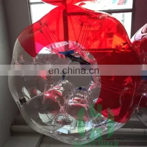Half Clear and Half Red/Blue 0.8mm 100% TPU 1.5m Dia Bubble Soccer Inflatable Giant Globe Ball Body Bumper Ball for Adult thumbnail-5