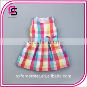 Color Plaid Baby Dress Children Dress Princess Skirt 2017 Summer Girls Dress thumbnail-4