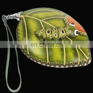 Cute Animal Zipper Key Chain Small Mini Custom Squeeze Pocket Coin Purse/genuine Leather Coin Purse MCP-0006 thumbnail-1