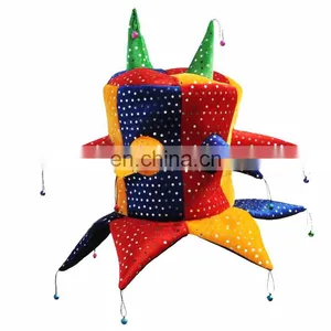 MCH-1011 Party Carnival Wholesale Custom Logo Foam Hats Funny Adult Jester Clown Hats With Horns for Adults thumbnail-3