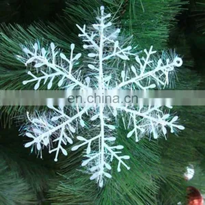 White Snowflake Christmas Ornaments White Glittered Snowflake Decorations - Assorted Sizes Iridescent White Christmas Snowflake thumbnail-1