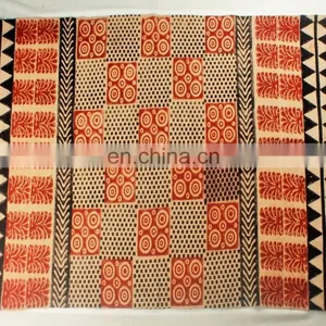 Hand Block Printed Rugs Carpets Indigo Carpet Runner Indian Cotton Ragrug thumbnail-2