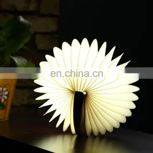 Wholesale Drop Shipping Creative Portable USB Charging Semicircle Foldable Pages Colorful Dimming LED Book Shape Light Night thumbnail-5