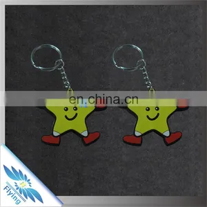 Best Sell Golden Supplier Star Shape Pvc Keychain/ Silicone Keychain thumbnail-1