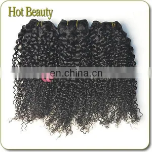 100% Virgin Human Hair Weaving no Fiber no Synthetic Afro Kinky Hair Weave thumbnail-1