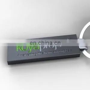 Rectangle Black Color Metal Keychain With Custom Embossed Logo thumbnail-4