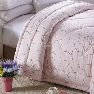American Custom Design Pink/White Color 100% Pure Wool Cashmere Quilt thumbnail-3