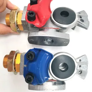 Gladhands With Valve Switch Die Cast Aluminum Valve Glad Hands Universal Air Hose Brake Coupling Connector Handshake Kit for Truck Semi Trailer Tractor RV thumbnail-1