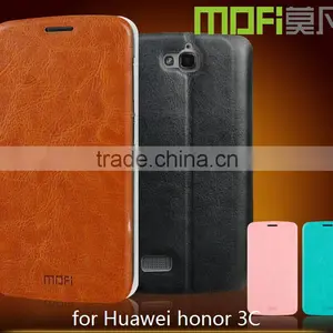 MOFi Case Celular Leather Flip Housing for Huawei Honor 3C, Mobile Phone Coque Back Cover for Huawei H30-L01 thumbnail-1