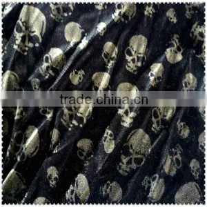 Printed Skull Super Soft Velvet Fabric for Garments thumbnail-1