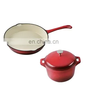 Hot Sale Safety Eco-friendly Round Red Cast Iron Enamel Casserole thumbnail-1