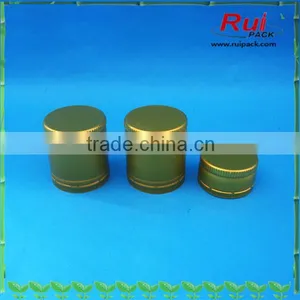 Golden Aluminum Cap With Tamper Evident for Wine,good Quality Aluminum ROPP Cap Wholesale thumbnail-1