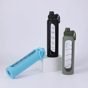 960ml/32oz Glass Water Bottle Sport Tumbler Eco-friendly Reusable Glass Tumbler Drink Glass Water Bottle Cup thumbnail-2