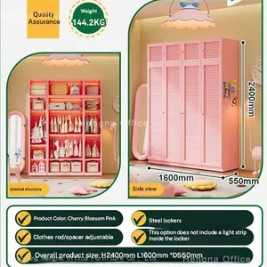 Colorful Storage Wardrobe for Young Adults | With Glass and Ventilated Doors | Spacious and Functional thumbnail-3