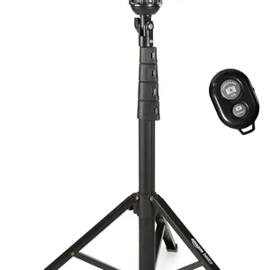 Aluminum Phone Tripod Selfie Stick, Extendable Cell Phone Tripod Stand With Wireless Remote and Phone Holder Webcam Stand thumbnail-1