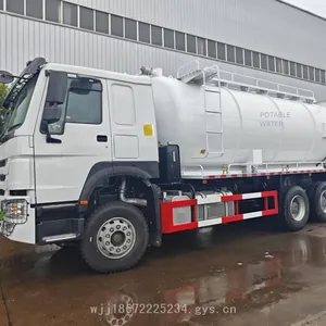 Sinotruk Howo 8x4 Rear Axle 371hp Export Type Sewage Suction Truck, 6x4 Right-hand Drive Vacuum Sewage Suction Truck thumbnail-2