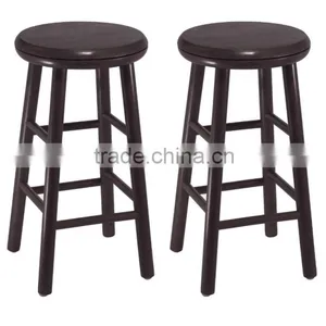 Wood 24-Inch Swivel Bar Stools, Dark Espresso Finish, Set of 2 thumbnail-1