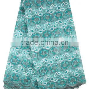 Mitaloo MOG0193 Green Net Organza Lace Double Lace African Organza Lace With Sequins thumbnail-1
