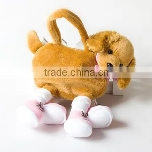 Cute Soft Plush Animal Bag/New Design Cuddly Toy Puppy Hand Zipper Bag/Plush Animal Handbag thumbnail-1