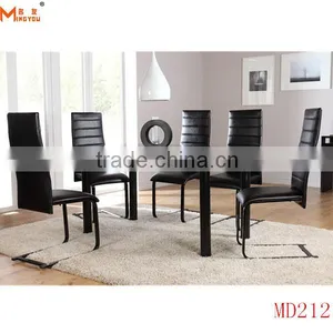 Popular Simple Design Black Tempered Glass Dining Table thumbnail-1