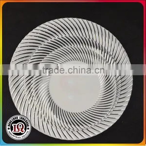 White Silver Plastic Disposable Plate thumbnail-1
