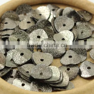 JF8364g Black Plated Matte Metal Wavy Disc Spacers Beads,Jewelry Spacers,Gunmetal Curved Disc Beads thumbnail-1