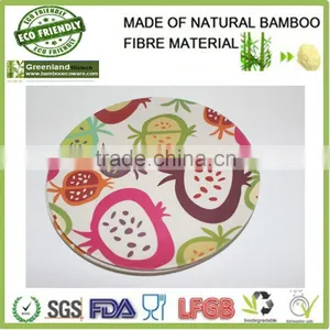 Funny Colorful Prints Bamboo Fiber Hot Plate Set,bamboo Custom Serving Dishes thumbnail-1
