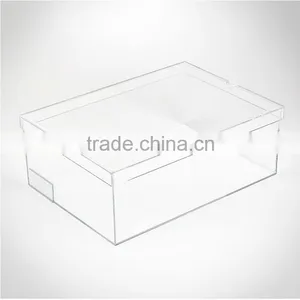 Clear Drop Front Acrylic Shoe Box Display With Lid thumbnail-2