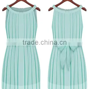 Ladies Fashion Chiffon off Shoulder Dress thumbnail-1