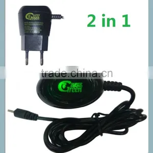 Original Hot Sell Factory New Design2 in 1 Wall Light Charger Green Light 2 in 1wall Charger With USB High Quality thumbnail-1