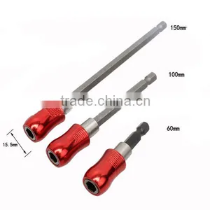 2 Set 1/4 Inch Hex Bit Tip Holder Screwdriver Bit Extension Bar Electric Screwdriver Red AR-64 thumbnail-2
