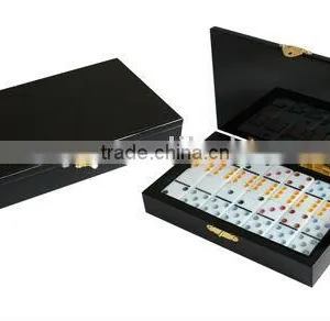 New Design Lines Leather Game Domino Box thumbnail-1