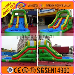 Rainbow Colorful High Quality Inflatable Slide With Pool for Sale thumbnail-1