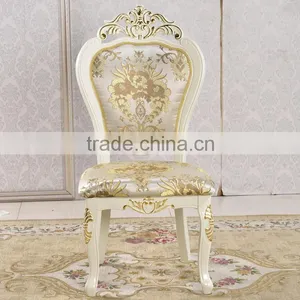 Hotel General Use Gold Gilt Armless Chair Solid Rubber Wood Gold Leaf Chair thumbnail-6