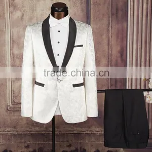 2016 Fashion Men White Wedding Suit Coat Pant Men Suit Latest Design Slim Fit Suit for Men thumbnail-1