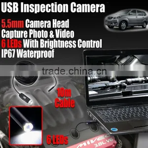 Mini USB Waterproof 5.5mm Inspection Camera With 10m Cable 6 LEDs Lights Endoscope thumbnail-2